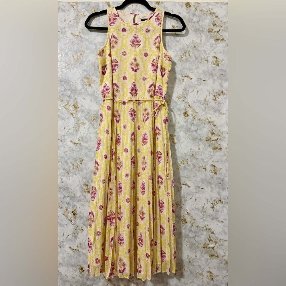 Ann Taylor Floral Yellow and Pink Dress